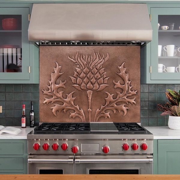 Natuross Copper Kitchen Backsplash – Scottish Thistle