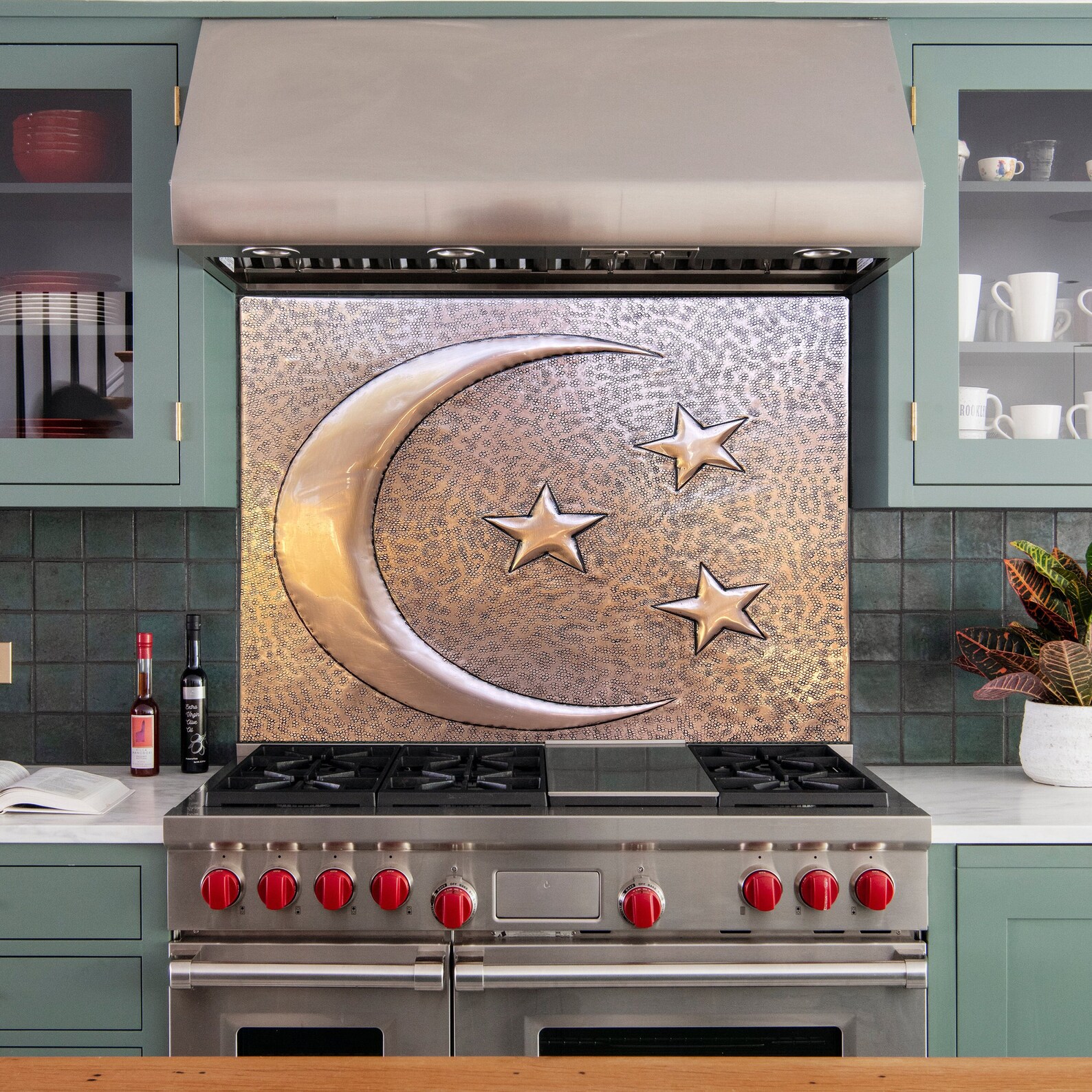 Moon and Stars Copper Tile Metal Wall Decor Metal Tiles Etsy