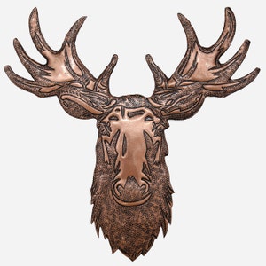 Copper Moose Head Wall Decor: Rustic Metal Art