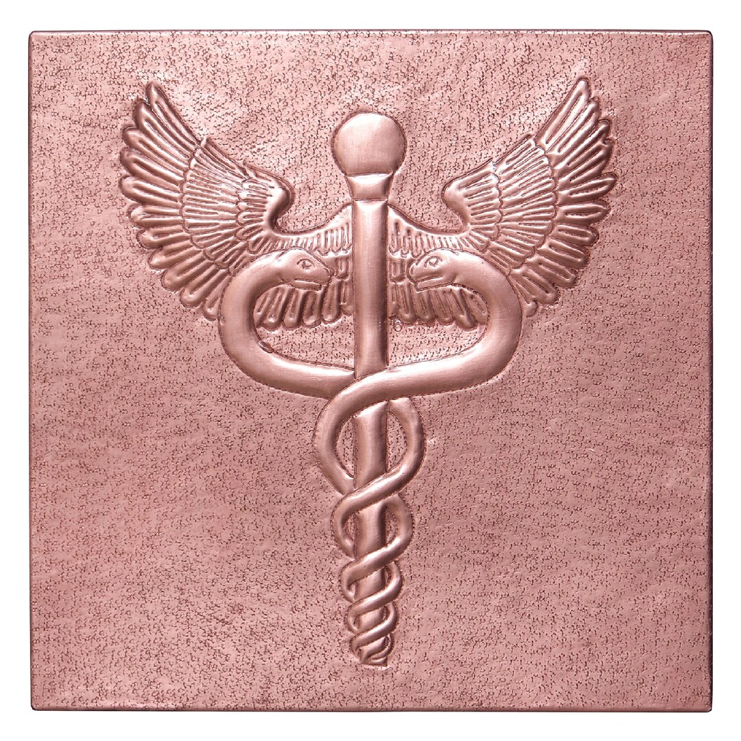 Custom Copper Wall Art, Caduceus Personalized Medical Doctor Gift, Bespoke Metal Wall Panel