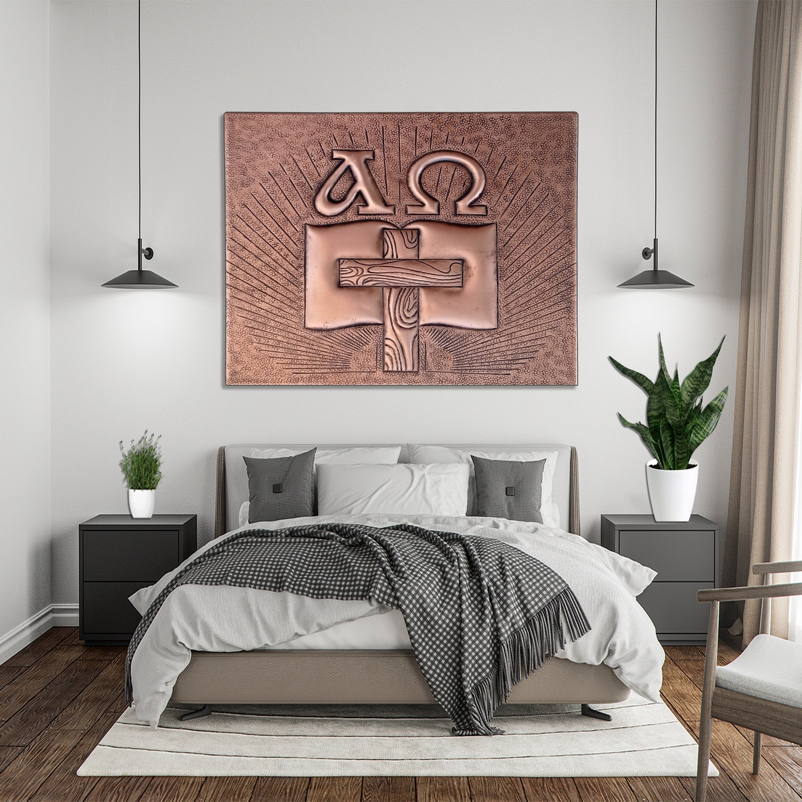 Alpha Omega Cross Wall Art Christian Wall Decor Greek - Etsy