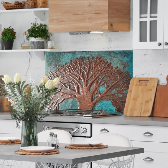 Luxury Kitchen Backsplash Tree Copper Wall Art Greenish Blue Ireland - Copper Wall Art For Kitchen Luxury Kitchen Backsplash Tree Copper Wall Art Greenish Blue Ireland - Copper Wall Art For Kitchen