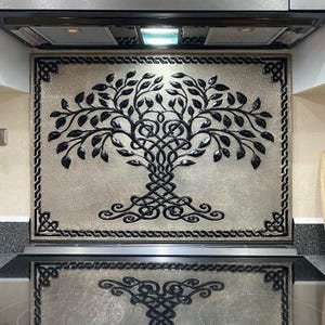 Tree of Life Copper Backsplash: Celtic Knot Metal Wall Art