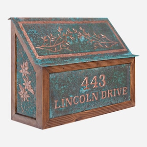 Mailbox, Personalized Copper Mailbox with Custom Address - Handcrafted Mailbox - Elegant Outdoor Decor - Available in 9 Colors