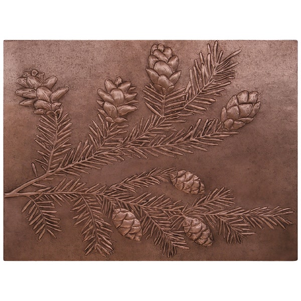 Spruce Tree Branches Wall Decor, Blue Spruce Pine Cones Wall Art, Pine Cone Art, Spruce Branches Mural, Spruce Tree Branches Copper Wall Art