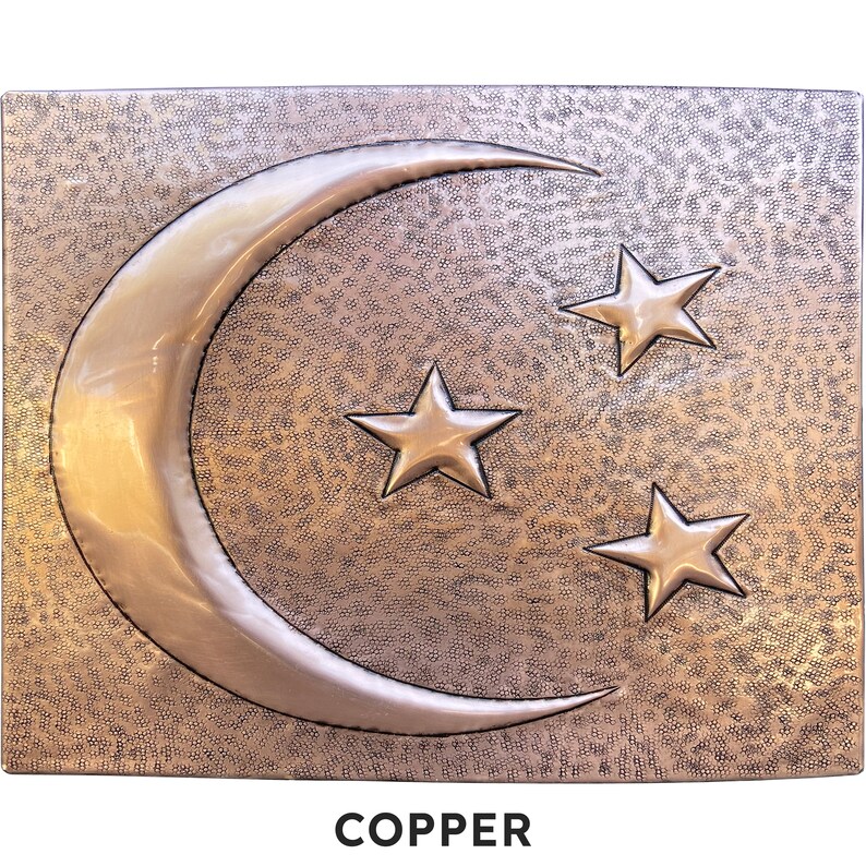 Moon and Stars Copper Tile Metal Wall Decor Metal Tiles Etsy