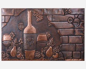 Vineyard Copper Backsplash Mural