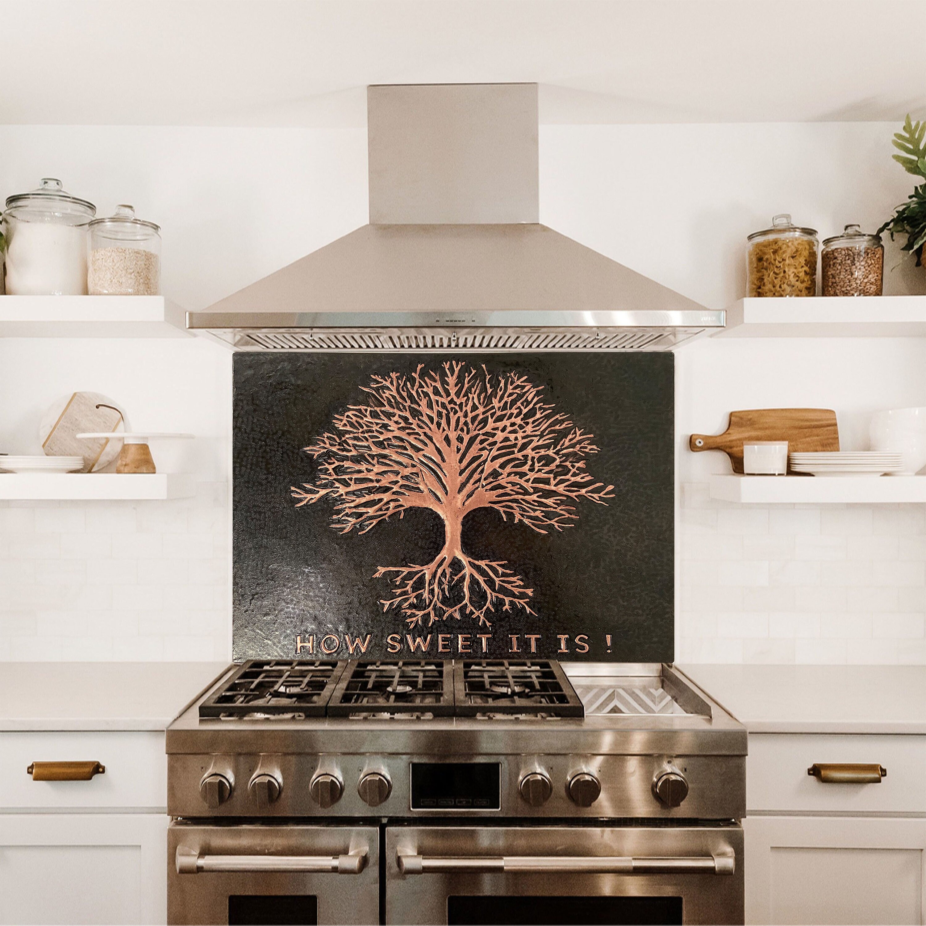 copper tree of life backsplash
