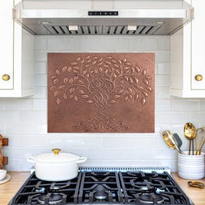 Handmade Copper Tree of Life Kitchen Backsplash Tile (23.6&quot;x31.5&quot;)