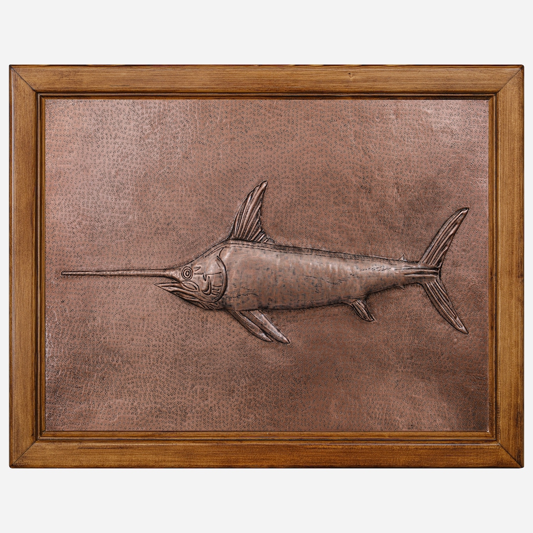Copper Swordfish Wall Art, Custom Swordfish Wall Decor, Fish Decor With