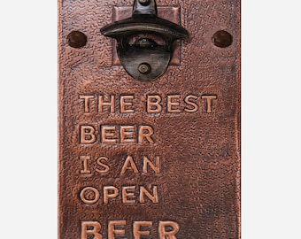 Wall Mounted Bottle Opener, Copper Beer Opener, Home Bar Decor, Pub Decor