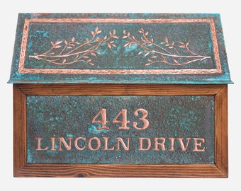 Mailbox, Personalized Copper Mailbox with Custom Address - Handcrafted Mailbox - Elegant Outdoor Decor - Available in 9 Colors