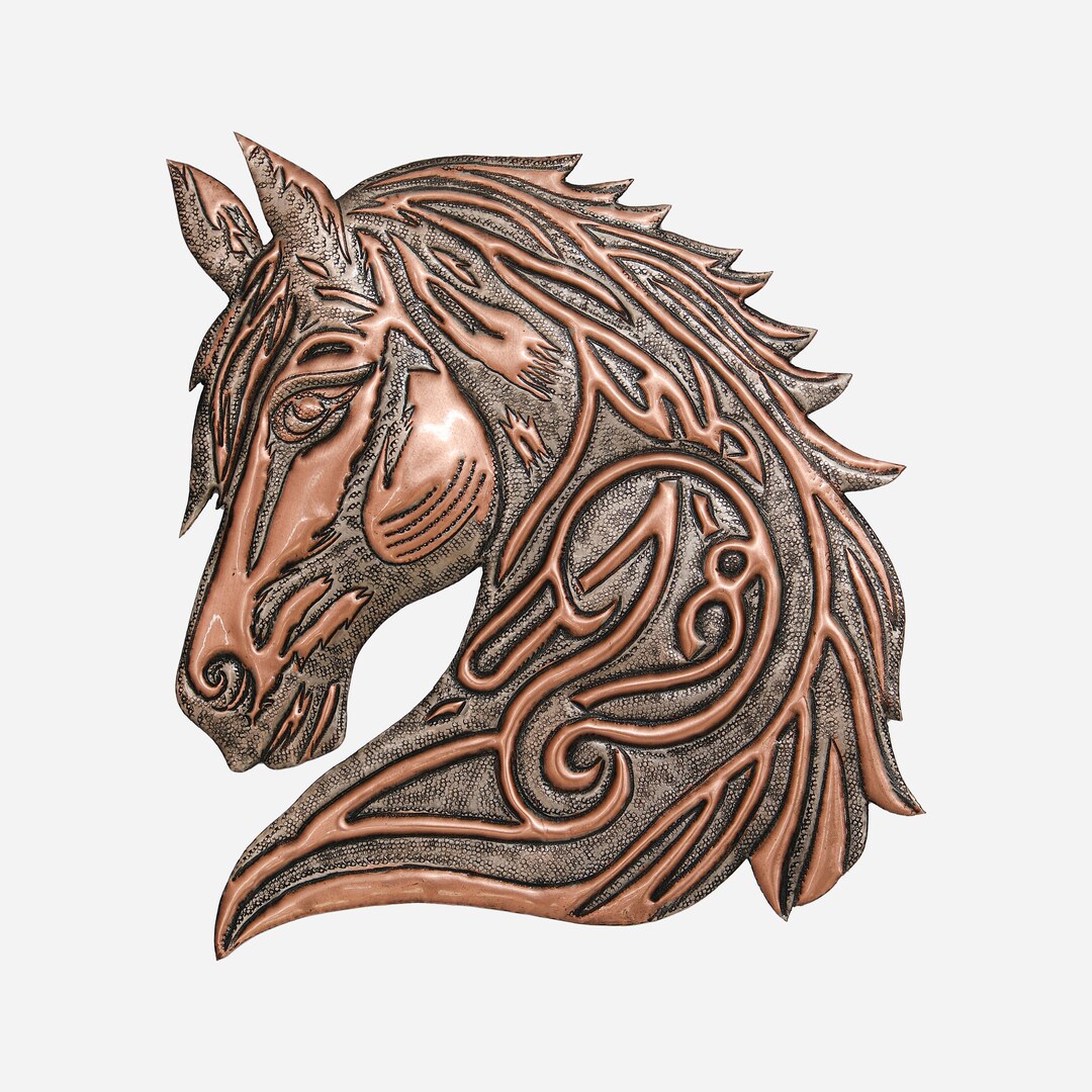 Copper Horse Wall Decor Copper Horse Head Wall Art Copper Etsy