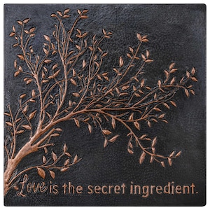 Handmade Tree Branches Copper Backsplash - Black Patina Metal Wall Art