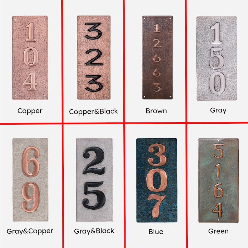 Number Area Sign Custom Copper Vertical House Number Sign With Rose Design - Etsy