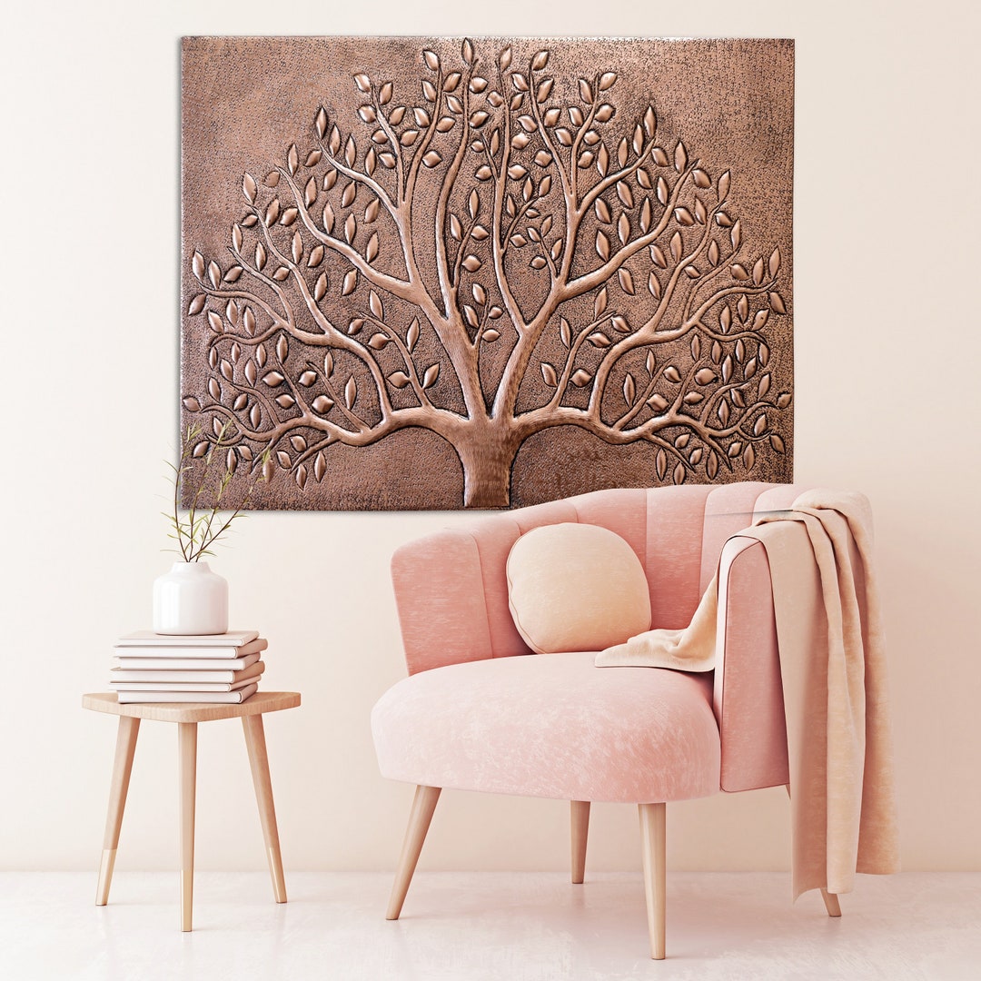 Tree Wall Art, Copper Tree Relief, Tree Wall Decor, Tree Wall Sculpture ...