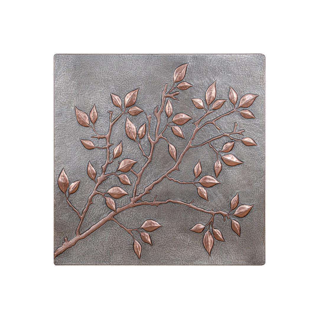 Tree Branches With Leaves Large Rectangular Copper Wall Art Etsy