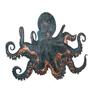 Copper Marine Octopus Sculpture - Nautical Decor