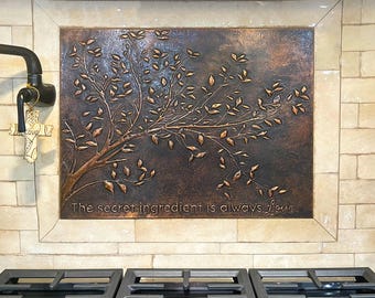 Natuross Copper Kitchen Backsplash – Tree Branches (Brown Patina)