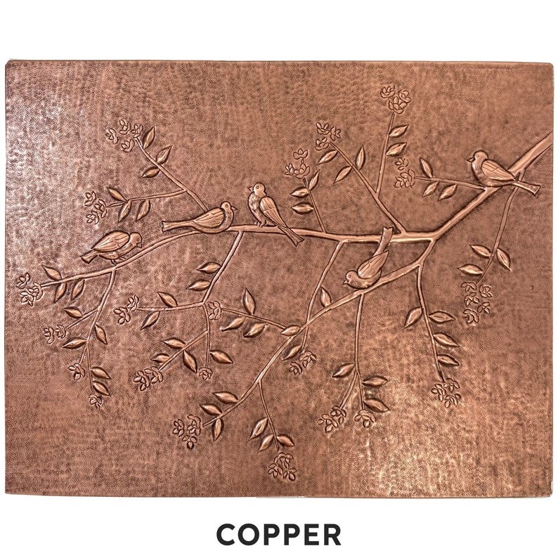 Copper Birds on Tree Branches Wall Art Handmade Copper Tile Etsy