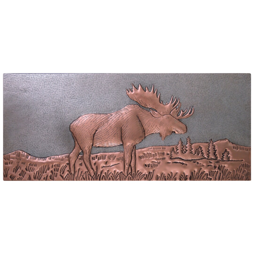Moose Decoration for Home, Forest Animal Wall Art, Hammered Copper