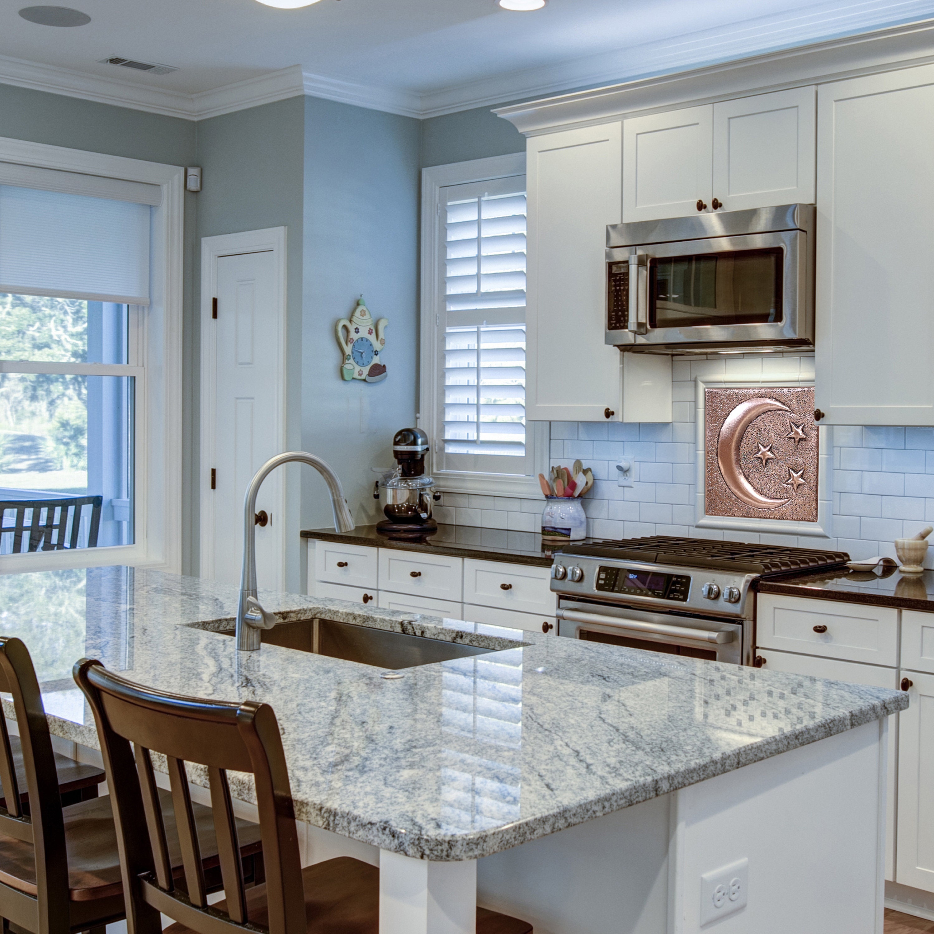 Moon and Stars Copper Tile Metal Wall Decor Metal Tiles Etsy