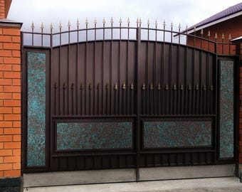 Handmade Hammered Metal Fence Insert: Copper, Brass, Steel - Custom Size