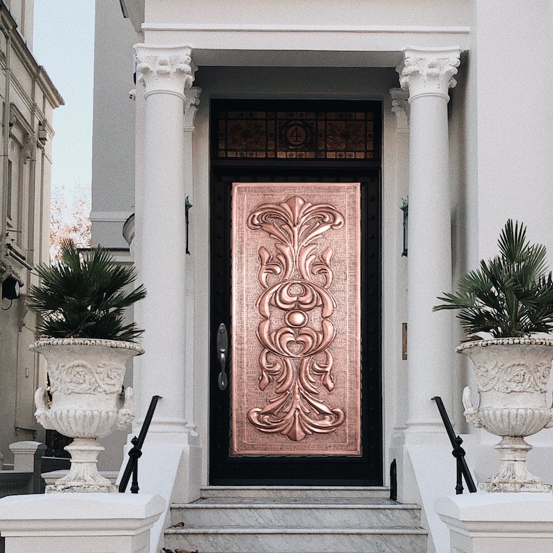 Decorative Door Cladding Panel, Copper Door Decor, Door Art, Front Door Decor, Interior Panel Door Art, Interior and Exterior Door Cladding image 4