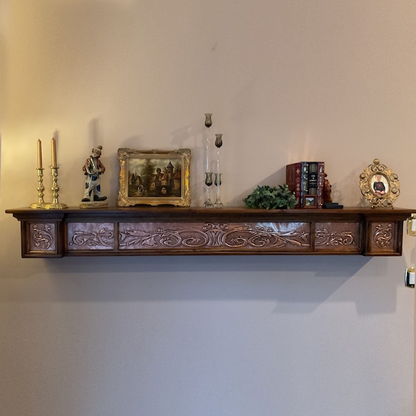 Copper Fireplace Mantel Shelf