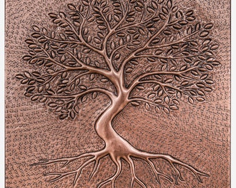 Decorative Copper Tree with Roots Backsplash Tile - Timeless Kitchen Wall Art