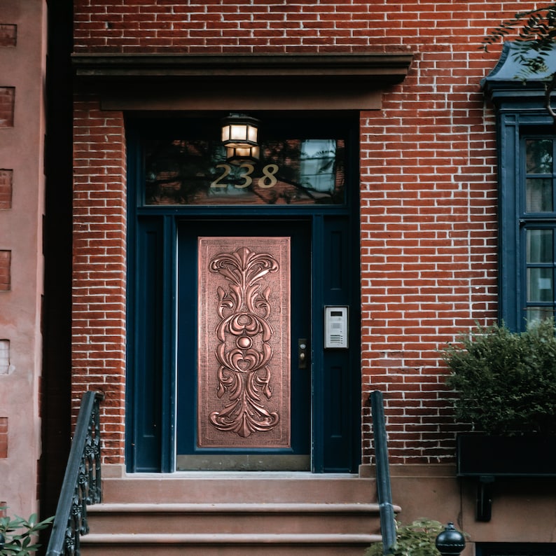 Decorative Door Cladding Panel, Copper Door Decor, Door Art, Front Door Decor, Interior Panel Door Art, Interior and Exterior Door Cladding image 10