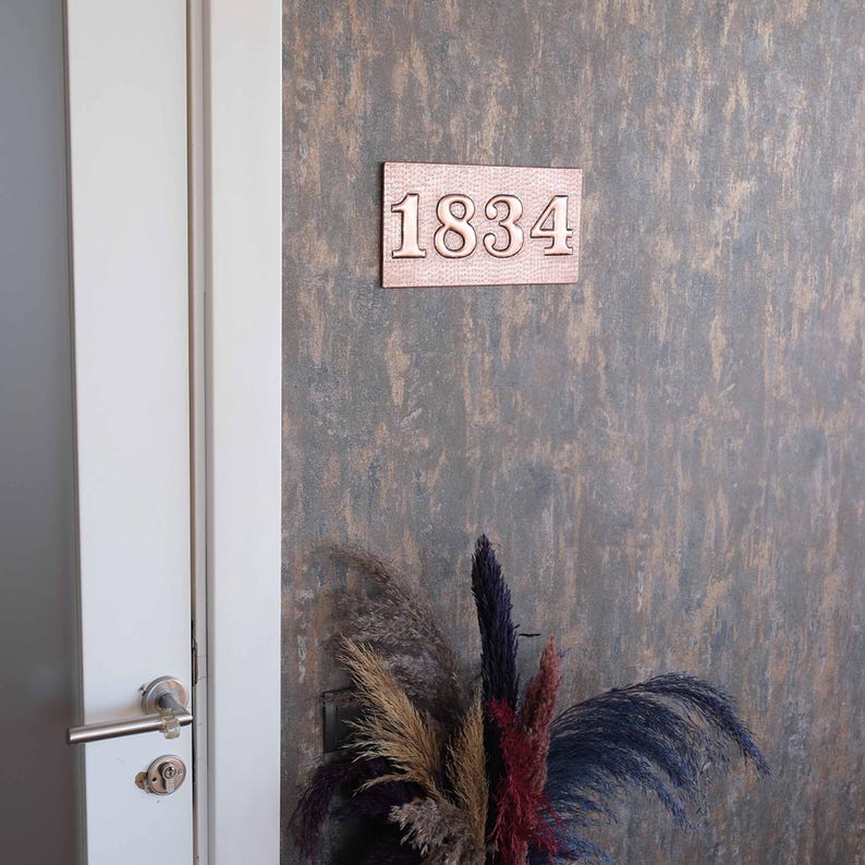 1834 Number Natuross Custom Copper House Number Plaque – Personalized Address Sign ...