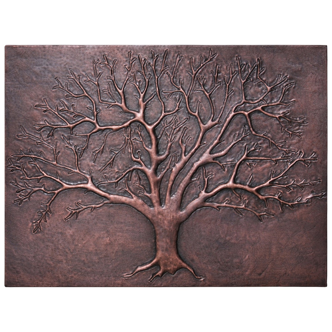Tree Relief Wall Art Copper Tree Sculpture Tree of Life Wall Etsy
