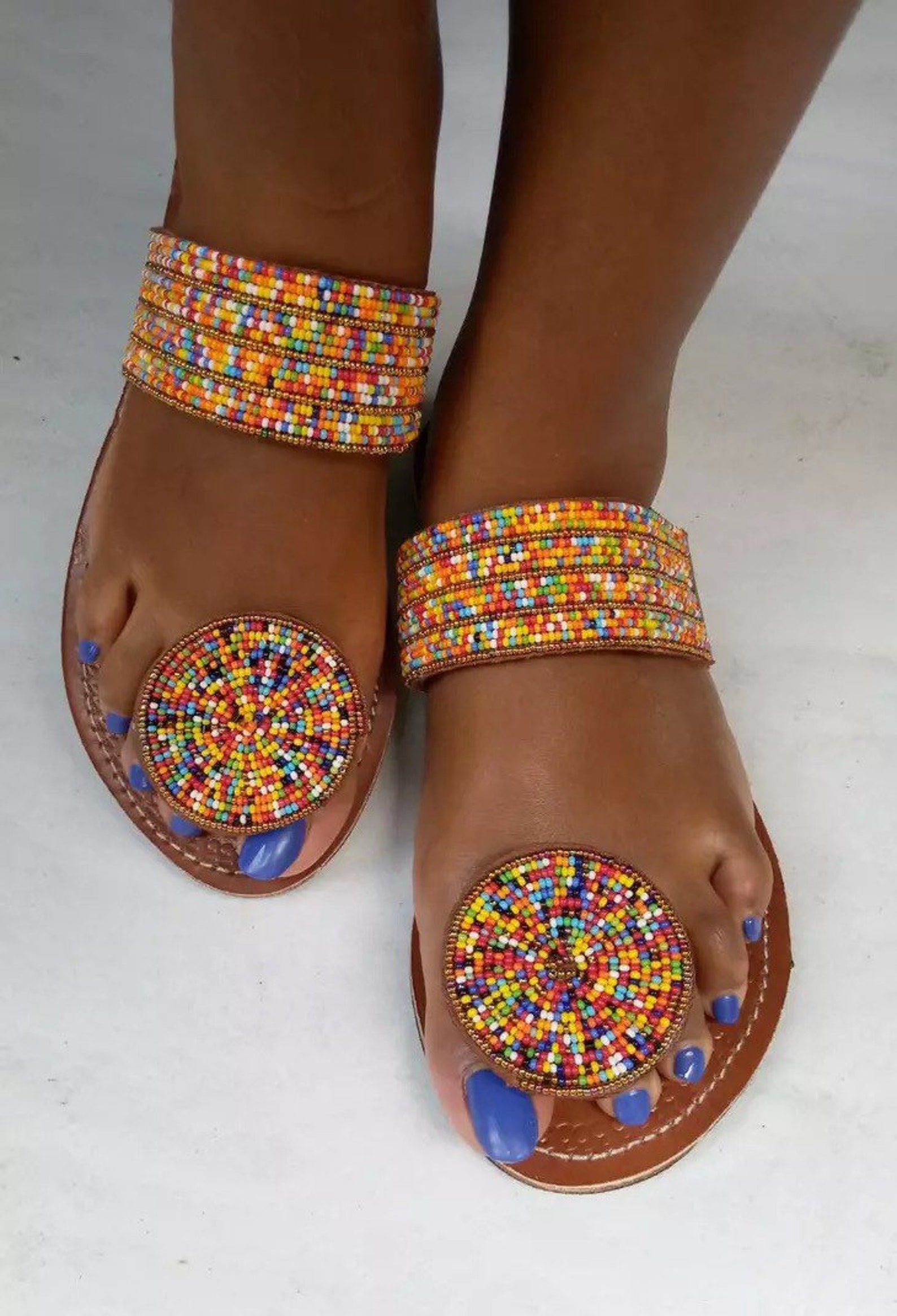 High Quality Maasai Beaded Sandals Etsy