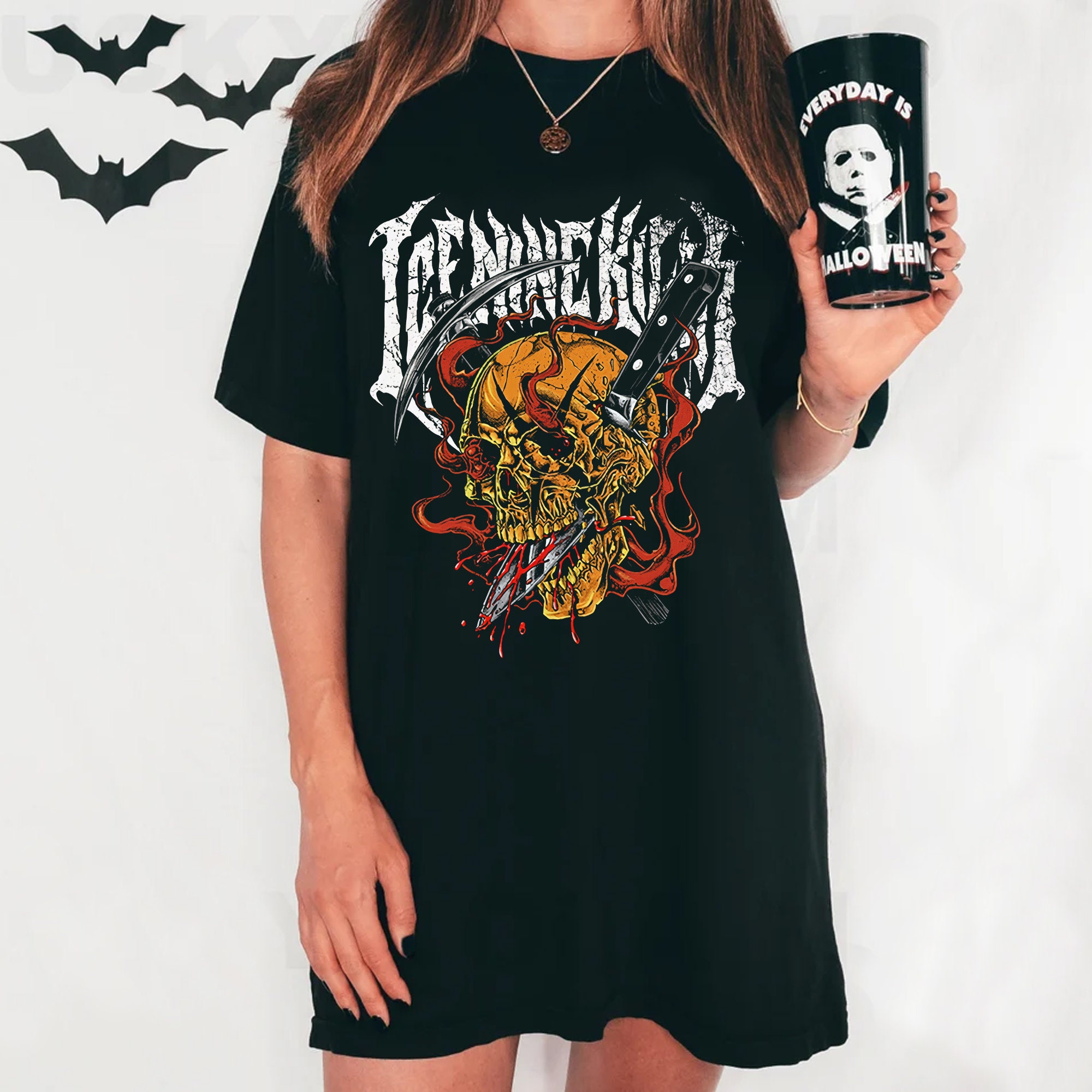 Discover Halloween 2022 The Trinity of Terror Tour Zweiseitiges Shirt