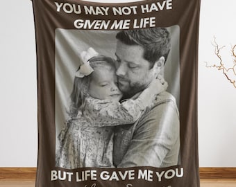 Personalized Stepdad Blanket Throw Custom Gift from Kids for Fathers Day Birthday New Dad Stepdad Name Blanket Gift adopted dad from child
