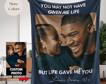 Personalized Stepdad Blanket Throw Custom Gift from Kids for Fathers Day Birthday New Dad Stepdad Name Blanket Gift adopted dad from child