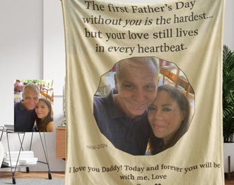 Dad in Heaven Memorial Blanket Personalized Remembrance Throw Letter from Heaven Comfort Gift Loss of Father Sympathy Blanket fathers day