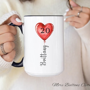 Custom Birthday Mug 30th, 40th, 50th, 60th Birthday Mug, Floral Birthday Mug, Birthday Mug For Her, Custom Birthday&#39;s presents.