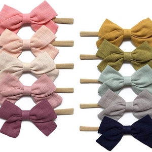 Bows Pack of 9 Bows Headband baby, baby bows, bows for girls, headbands for girls, headbands, bow for baby, bow for baby session. image 1