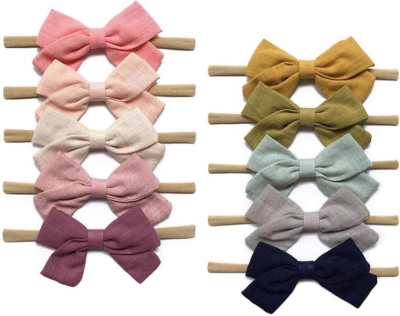 Bows Pack of 9 Bows Headband baby, baby bows, bows for girls, headbands for girls, headbands, bow for baby, bow for baby session. image 1