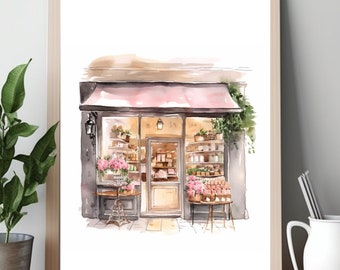 French Bakery Print, Parisian Café Print, Bakery Art Print, Bakery Wall Art, Paris Wall Décor, Boulangerie,