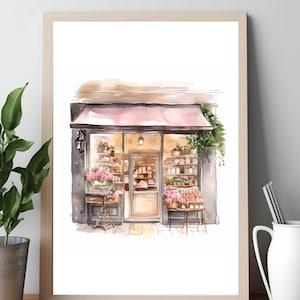 French Bakery Print, Parisian Café Print, Bakery Art Print, Bakery Wall Art, Paris Wall Décor, Boulangerie,