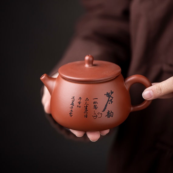 Yixing Teapot 160ml Chinese Zisha clay handmade Hand painted landscape tea Pot 