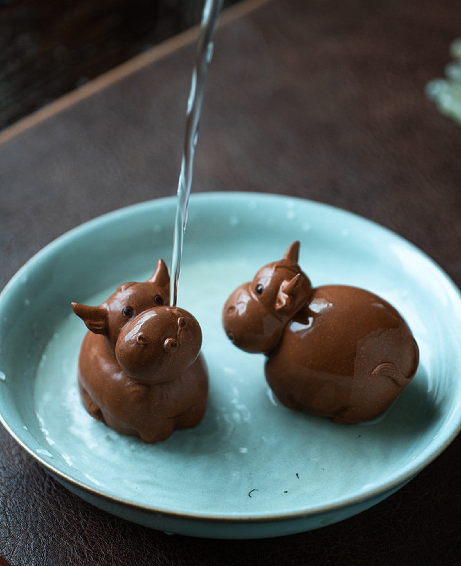 Embersceramic Purple Clay Tea Pets Cute Cow Etsy