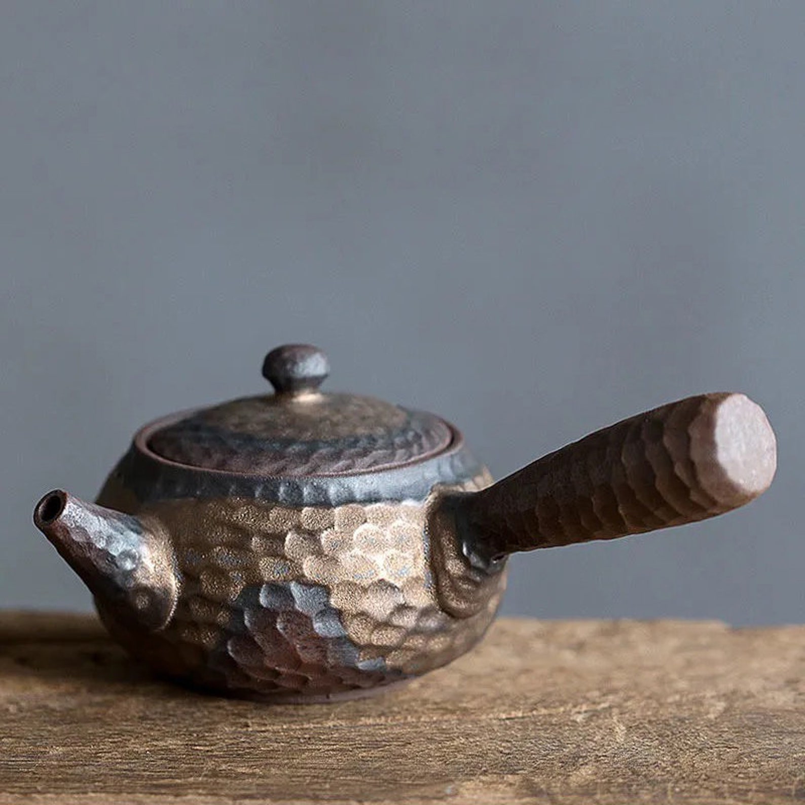 Embersceramic Japanes Ceramic Kyusu Teapot Vintage Bronze Tea Etsy