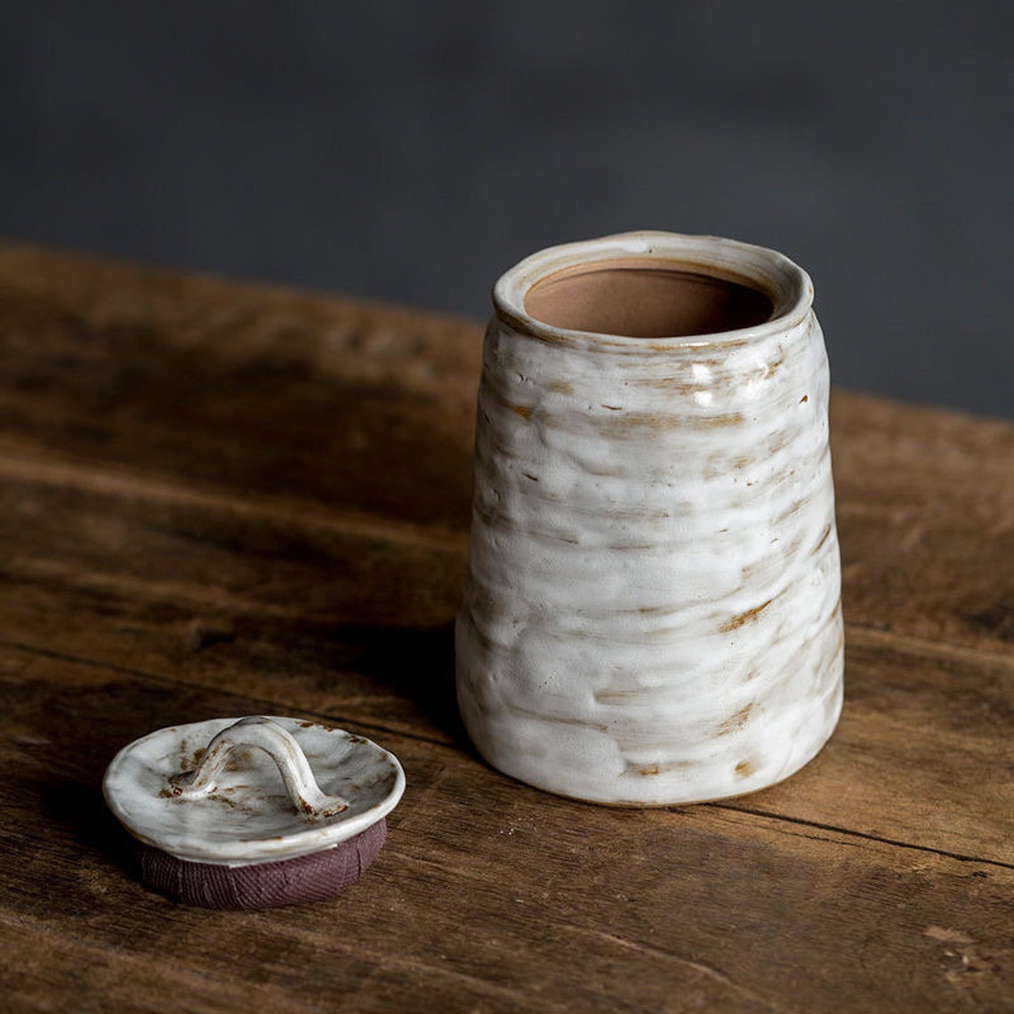 Embersceramic White Ceramic Tea Caddy Japanese Tea Cans Tea Etsy