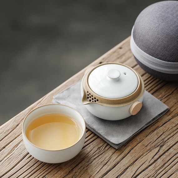 Embersceramic Ceramic Teapot with 3 Cups Portable Tea Set Office Teaware