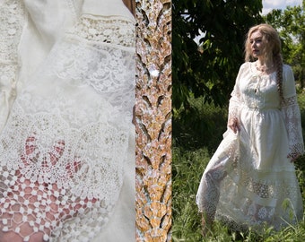 Wedding viking dress READY to SHIP Pagan wedding dress Lace wedding dress Natural Wedding Dress Celtic Wedding Dress Eco-bride