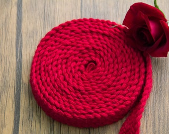 Viking belt woman woolen Viking Braided belt HANDMADE Medieval belt Red